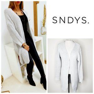 REVOLVE SNDYS. 100% Cotton Grey Chunky Cardigan
